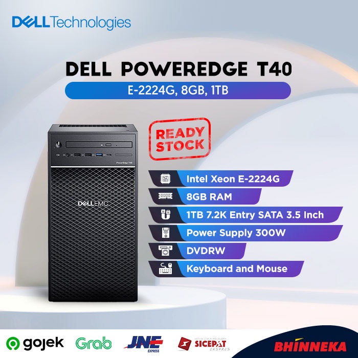 Bergaransi (GGP) DELL Server PowerEdge T40 Xeon E-2224G 8GB 1TB SATA Termurah di Shopee