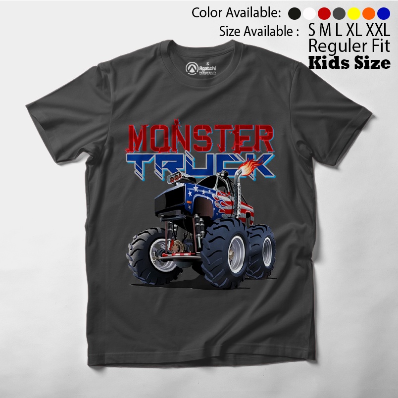 Baju Anak / Kaos Atasan Anak Laki-Laki Monster Truck Premium