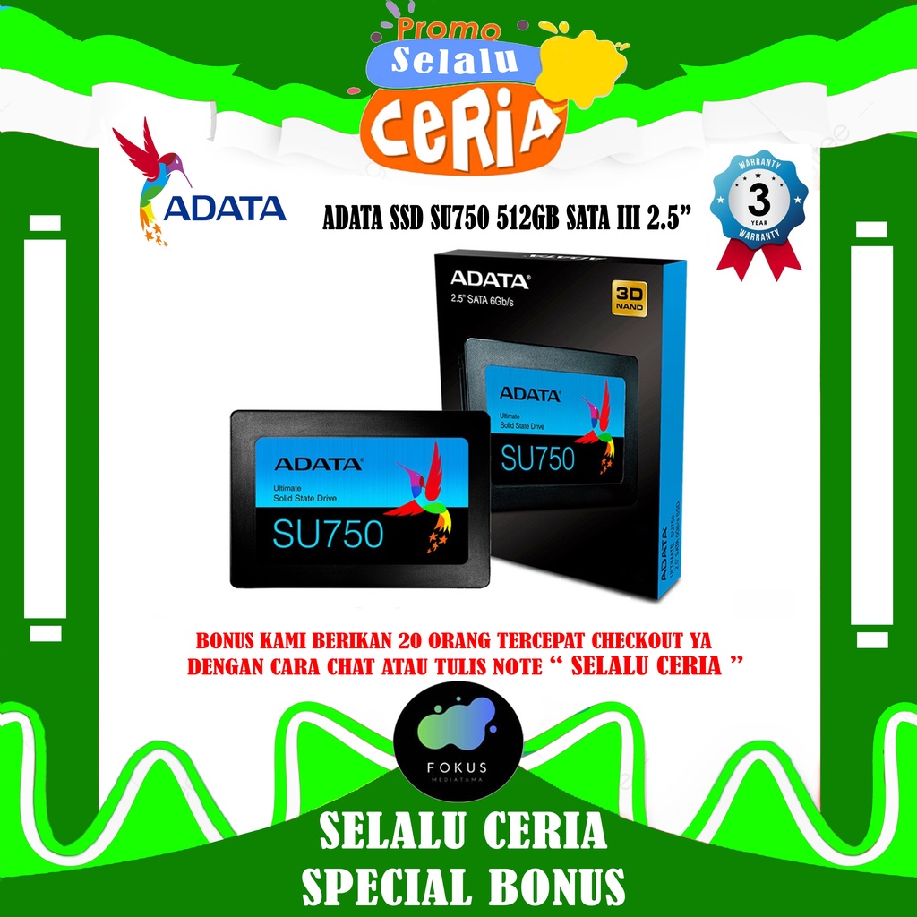 SSD ADATA Ultimate SU750 512GB 2.5&quot; SATA III 3D NAND Flash