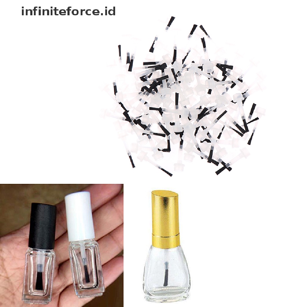 (infiniteforce.id) 100pcs / Set Brush Aplikator Kutek Gel Cair Pengganti Untuk Nail Art