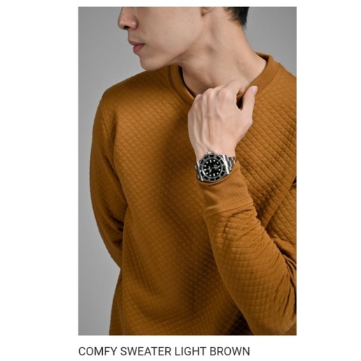 Preloved Comfy Sweater Male id Light brown (M)