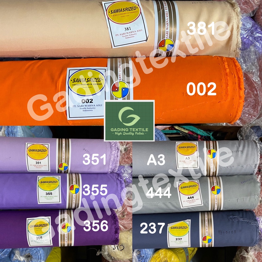 ( per 1 roll ) kain oxford sari warna sariwarna lebar 115 cm bahan baju kemeja hem seragam sekolah kerja dinas PDH PDL masker kerudung craft gamis koko tunik kaftan dress