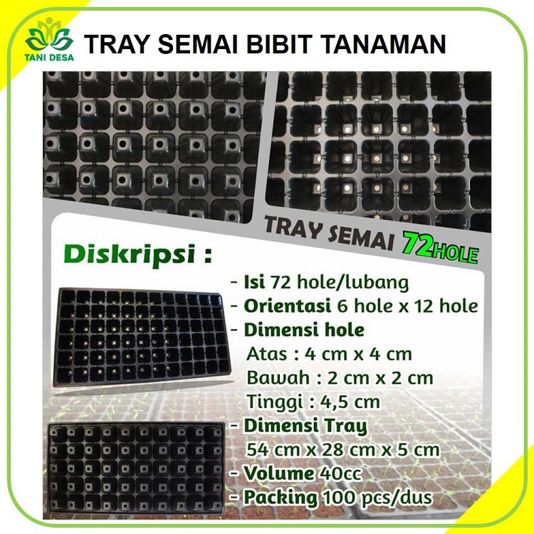 Tray Semai 72 Lubang Hole Tray Semai Benih Bibit Tanaman
