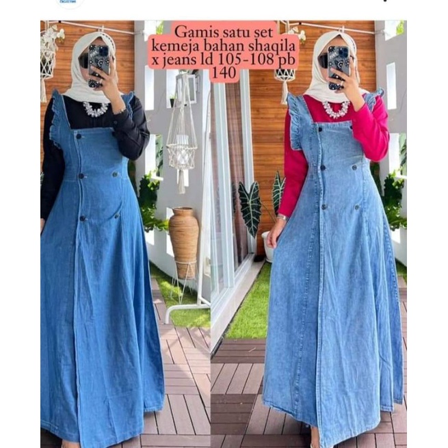 gamis set kemeja shakila