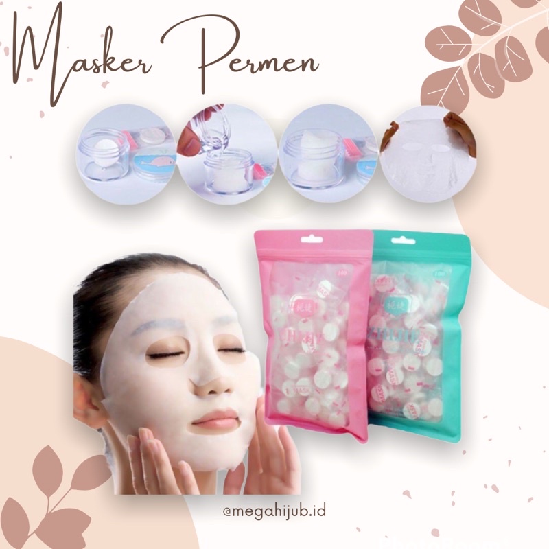 compressed facial mask DIY masker permen wajah kompres