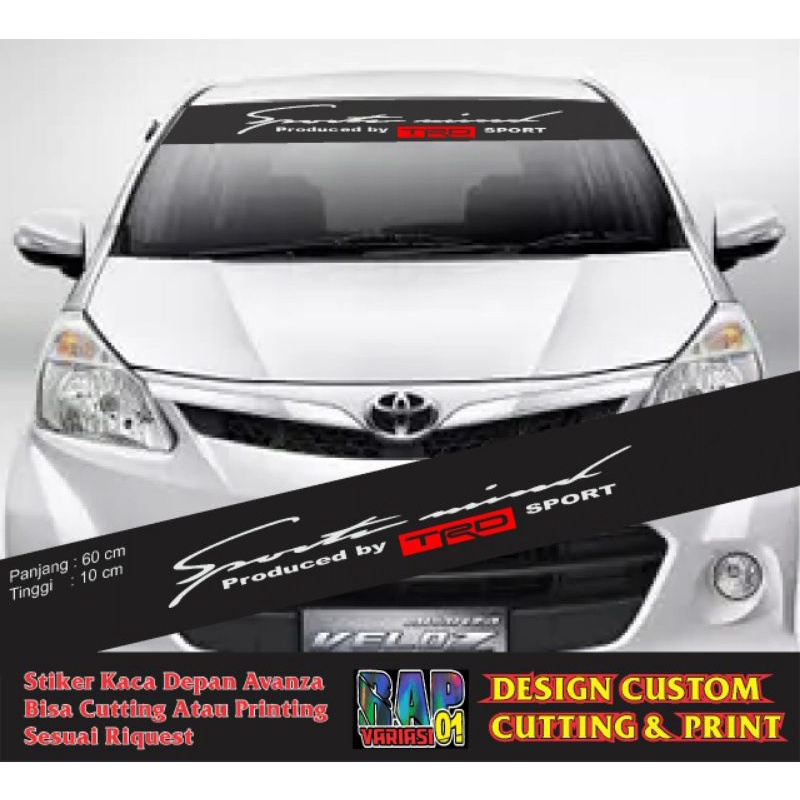 stiker AXS, AVANZA RACING SPORT,SPORT MIND,stiker Kaca Depan Mobil