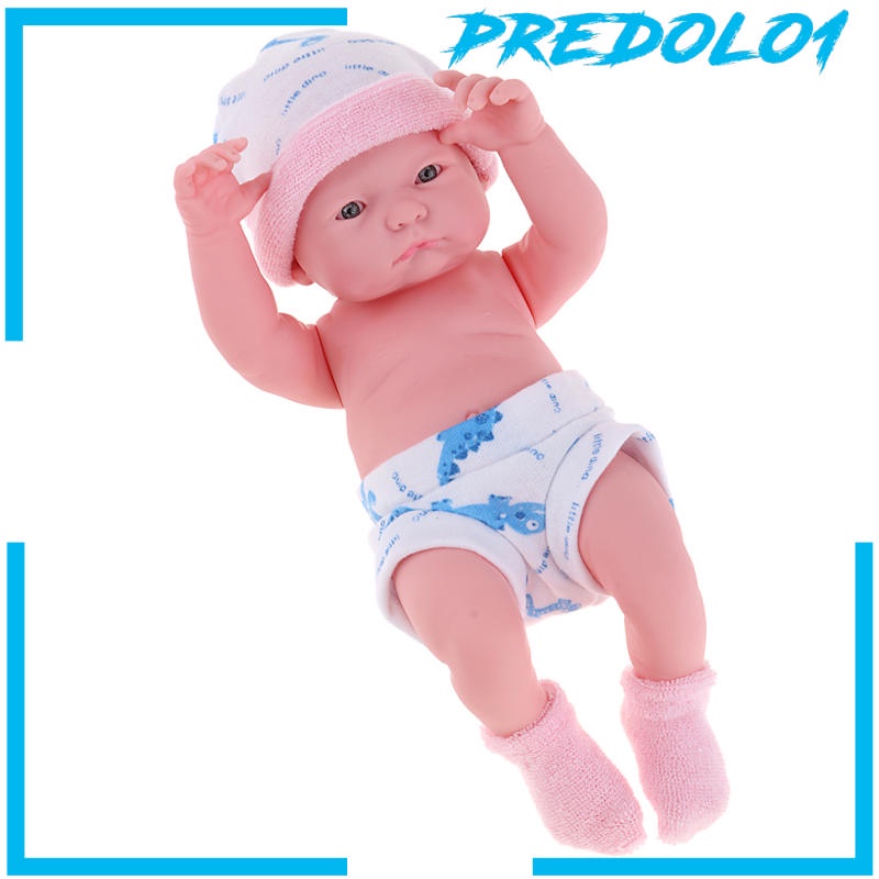 (Predolo1) Mainan Boneka Bayi Newborn Realistis 25cm Bahan Vinyl Lembut Dengan Pakaian Pink