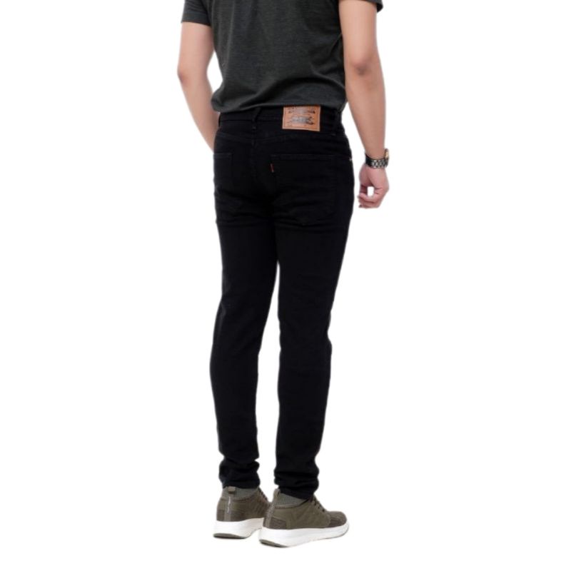 (PROMO) COD Celana Jeans Pria Hitam Panjang Slim Fit Stretch Skinny Melar Ukuran 27-38