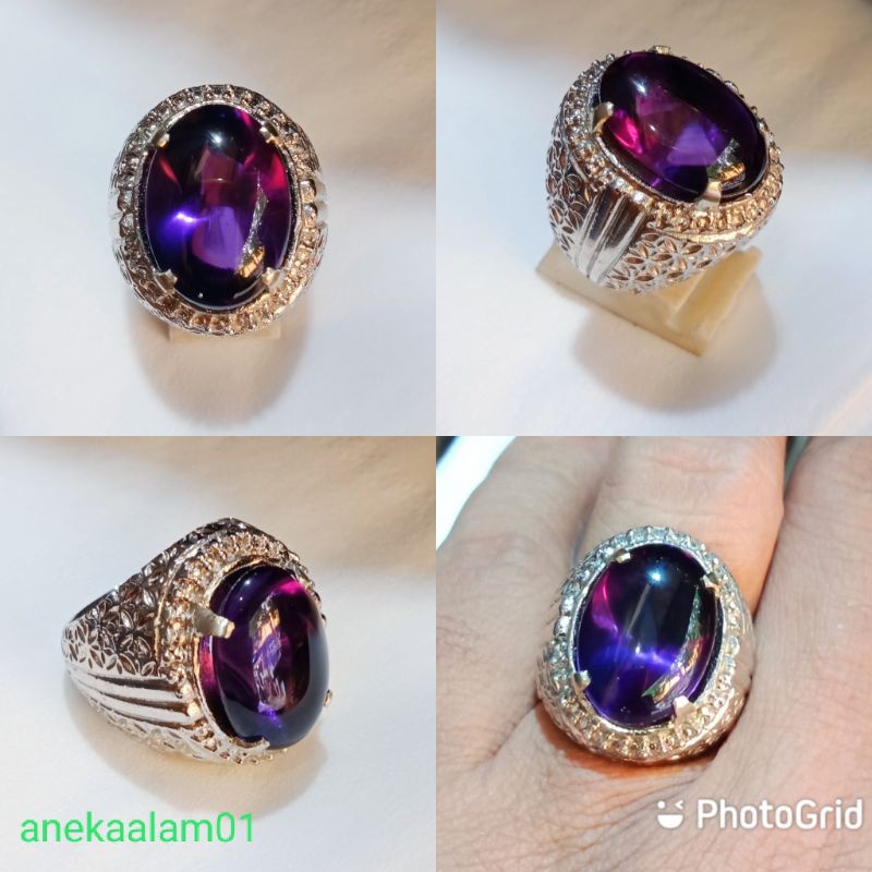 Cincin Batu PERMATA KECUBUNG BRAZIL (amethys)