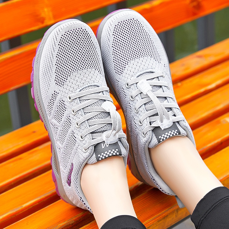 QingShui Sepatu Sneakers Wanita Kasual Sepatu Wanita Luar Bernapas Non-Slip Sport Shoes