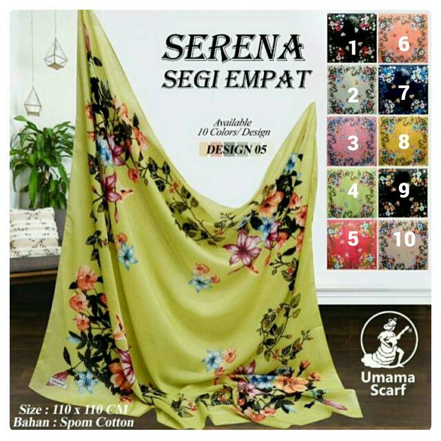 Jilbab Segiempat Motif UMAMA/Hijab Segi4 Motif Serena UMAMA Design 05