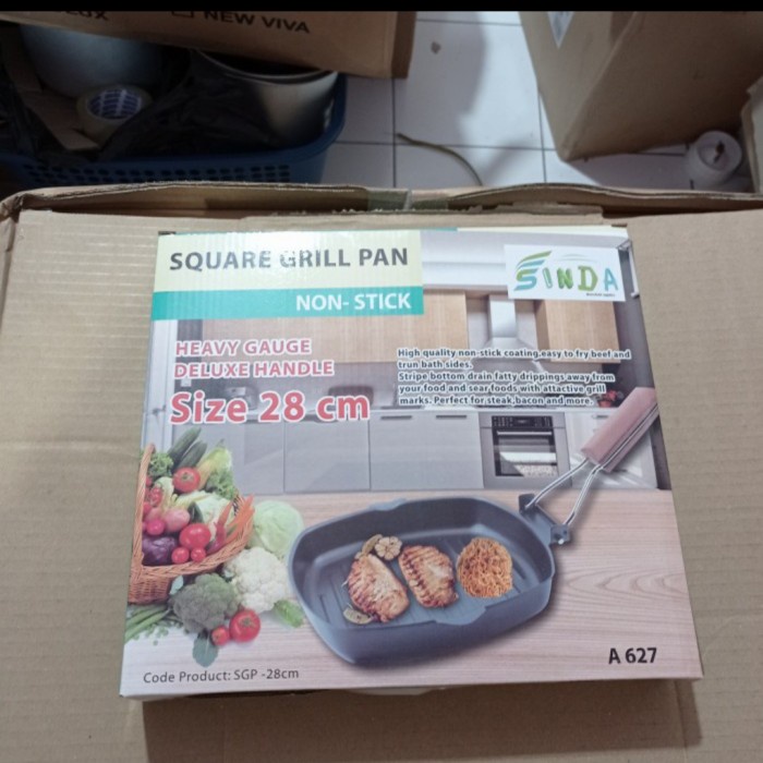 Square Grill Pan 28 cm Anti Lengket Termurah Promo