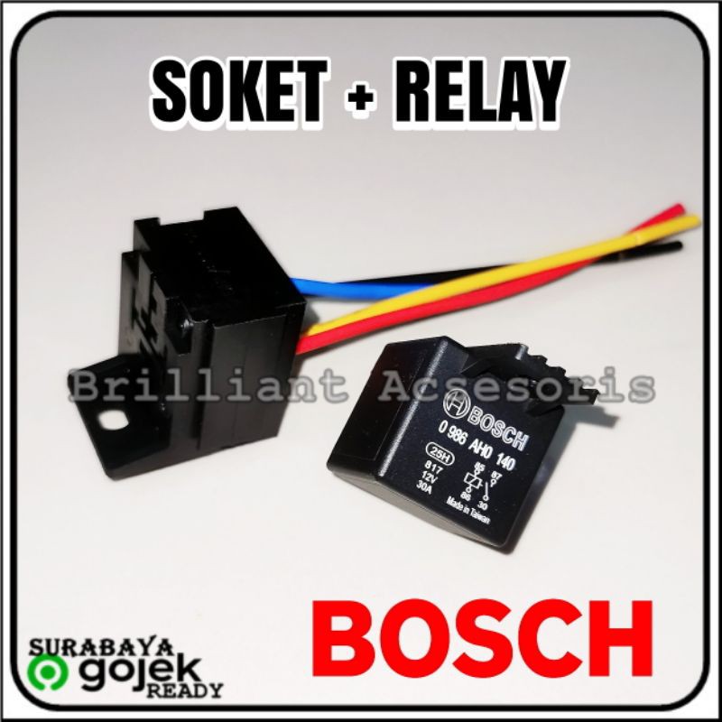 Soket Rumah Relay + Relay Original BOSCH HELLA