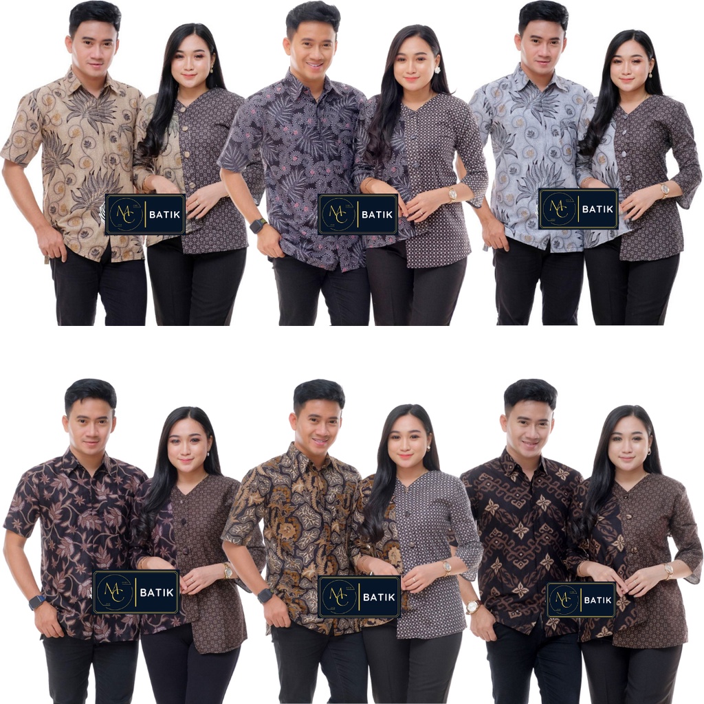 MCbatik Couple Batik | Atasan Couple Batik Blouse Batik Wanita Kemeja Lengan Pendek Tampil Elegan