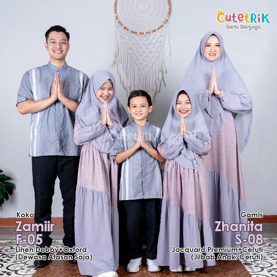 NEW FAMSET CUTETRIK KOKO ZAMIR GAMIS ZHANITA - S-08 - F-05 - SARIMBIT - GAMIS CUTETRIK - GAMIS SARIM