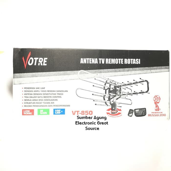 Antena TV Remot Rotasi Votre VT850 Jernih Berkualitas Berputar 360