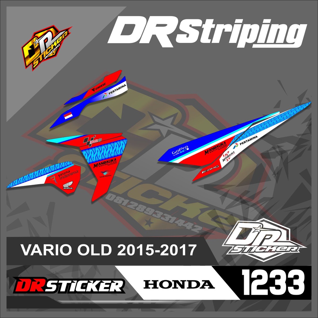 1233 STRIPING STICKER VARIO 125-150 LED MANDALIKA RACING TEAM SEMI FULL