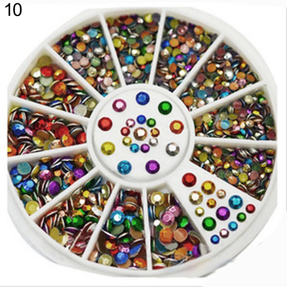 [Bayar Di Tempat] Colorful Shiny Nail Art Dekorasi Wheel Colorful Star DIY Manicure Aksesori