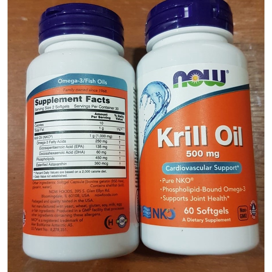 Now Food Krill Oil 500 mg 60 Softgels Now Krill Oil Ori USA Now Neptune Krill Oil Udang