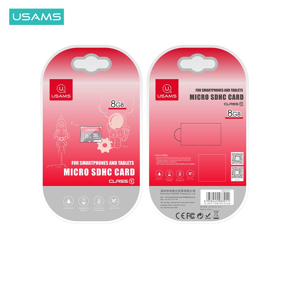 USAMS Memory Card MicroSD CLASS 10 4GB 8GB 16GB 32GB 64GB