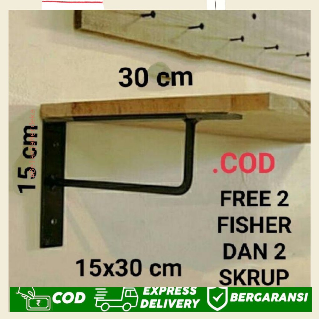 Rak Besi Siku Besi Hambalan Rak Penyangga Papan Kayu Ambalan Rak Dinding Kamar Penyangga Buku