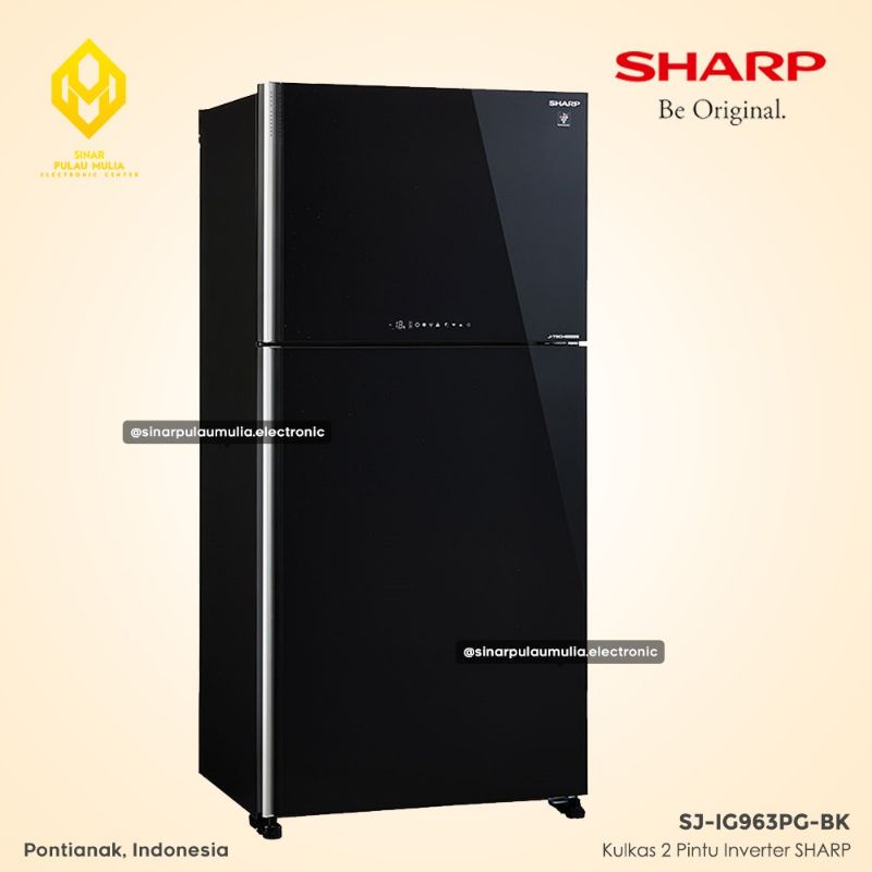 Sharp Kulkas 2 Pintu 656 Liter Inverter - SJ-IG963PG-BK / SJ IG963PG BK / IG 963 PG BK