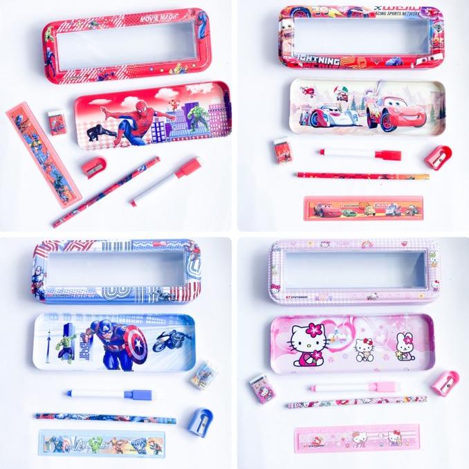 

Kotak pensil avengers , cars , spiderman 2 in 1 papan tulis cowo