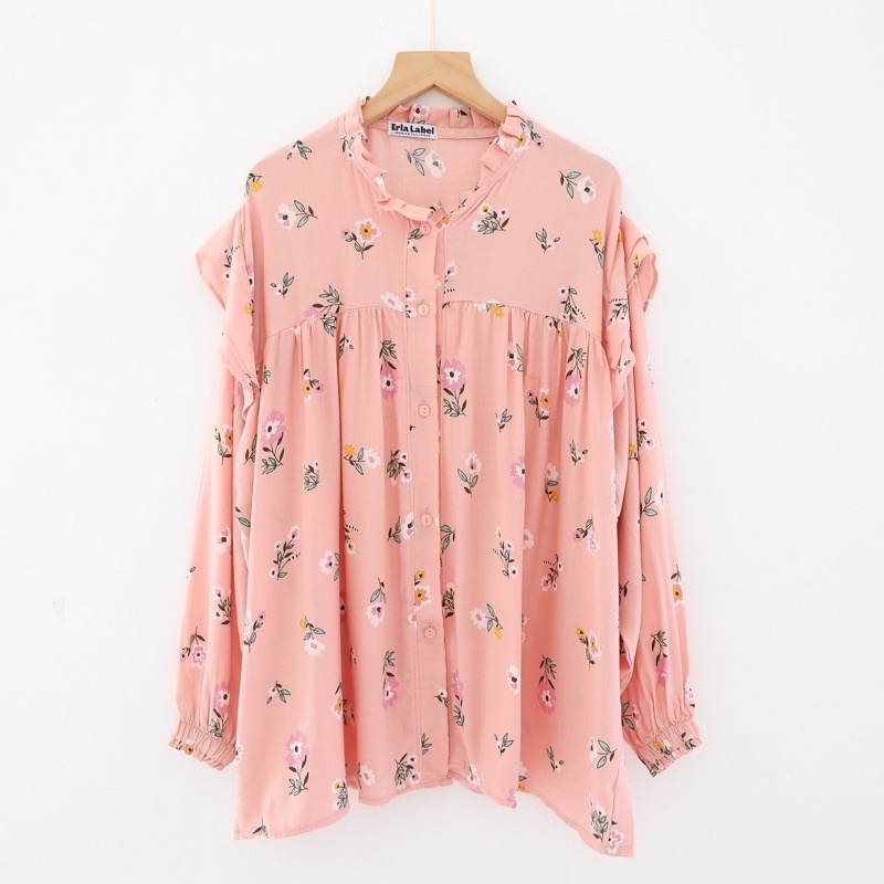 Kemeja Motif Oversize XXL LD 130  Rayon Bigsize Blouse Jumbo-4