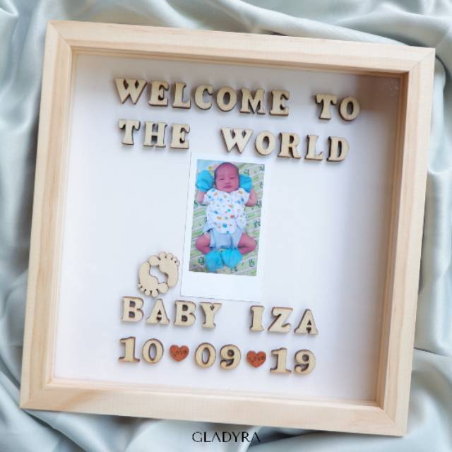 Download Custom Frame 3d 20 20cm Kado Bayi Newborn Baby Frame Gift Shopee Indonesia