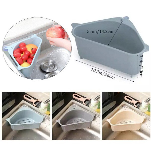 Rak Saring Segitiga Penyimpanan Sudut Kitchen Sink Wastafel - CO