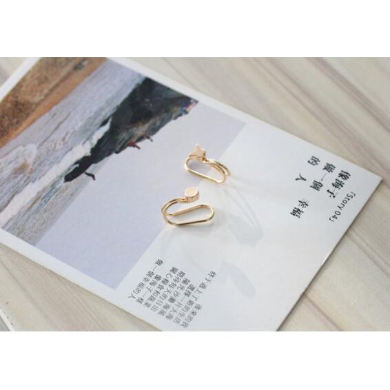 Anting aksesoris fashion berlian berbentuk temperamen mutiara jepit kreatif Korea earrings anting wanita fashion