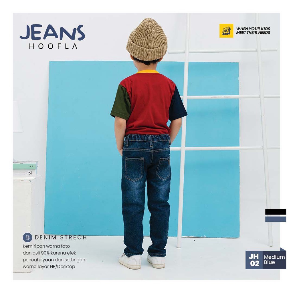 Celana Jeans  Anak Laki Laki Umur 5 - 12 Tahun Jeans Hoofla Celana Panjang Anak Laki Laki Bahan Denim Stretch Terbaru