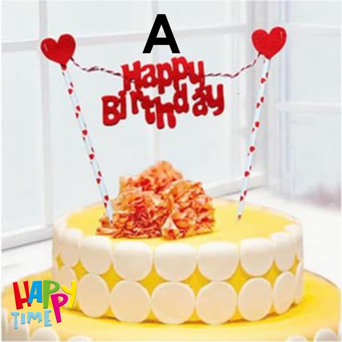 CAKE TOPPER STRAW HAPPY BIRTHDAY LOVE  CAKE TOPPER SEDOTAN 