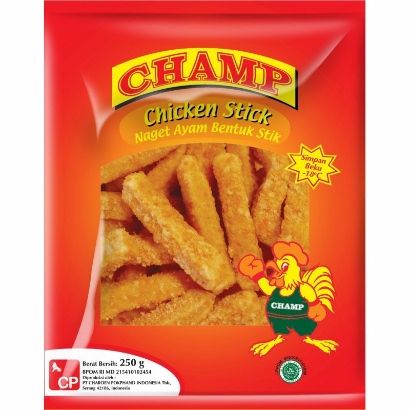 

NAGET CHAMP CHICKEN STICK 250GRAM/NAGET AYAM/ENAK/GURIH/MURAH/TERJANGKAU
