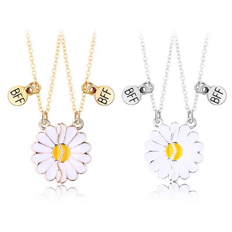 2pcs / Set Kalung Choker Desain Bunga Matahari Daisy Gaya Bohemia Untuk Hadiah
