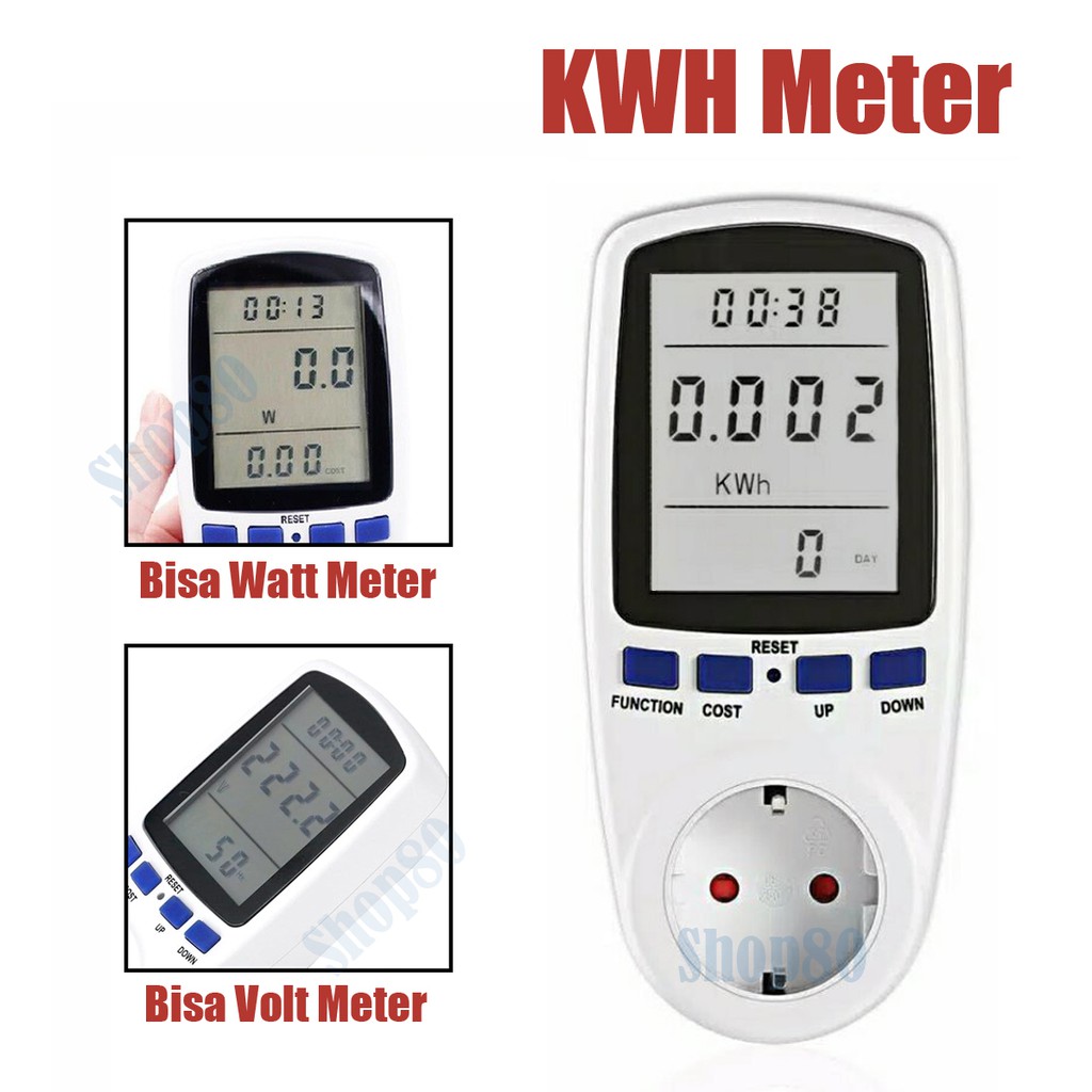 Power Meter Pengukur KWh Watt Volt Digital Daya Listrik AC Biaya PLN Voltmeter Taffware KWE-PM01