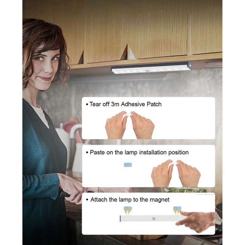 Lampu Gantung LED Baca Kerja Motion Sensor Wireless USB Rechargeable