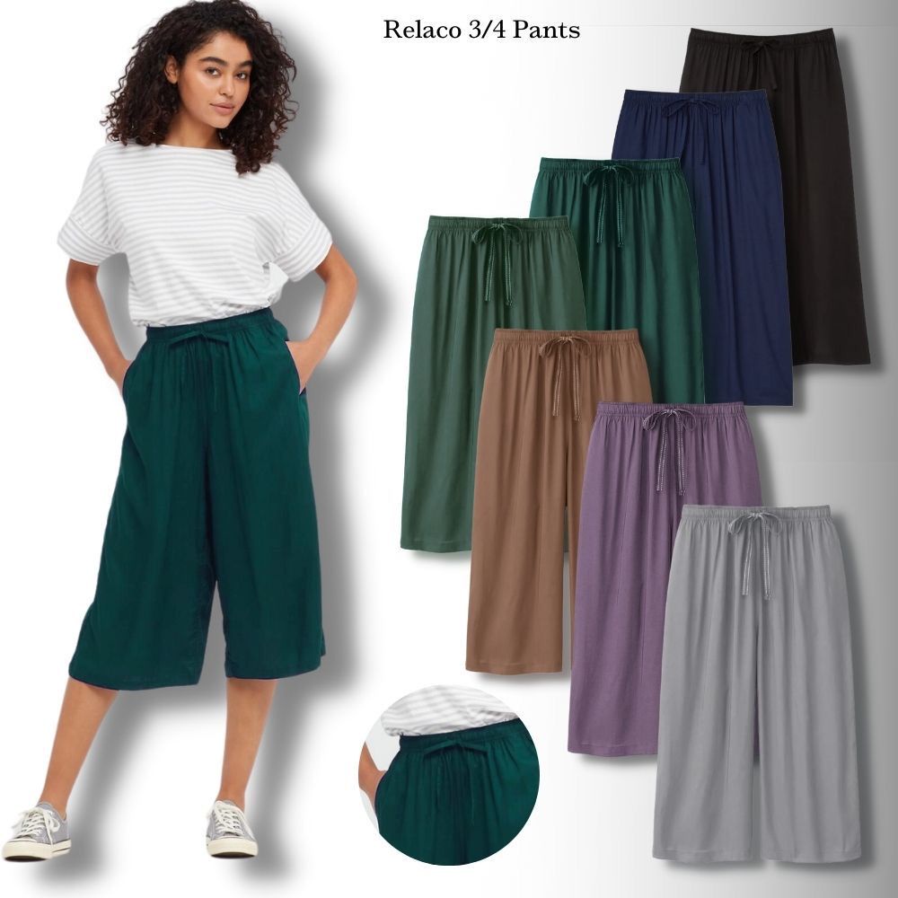 celana kulot wanita celana kulot kulot celana celana cewek Celana Wanita Kulot 3/4 Premium Rayon Pol