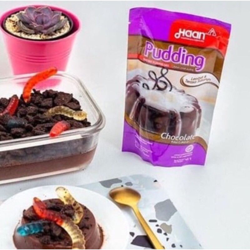 HAAN Pudding Mix Instant Rasa Coklat Kemasan 145 Gram Murah POUCH