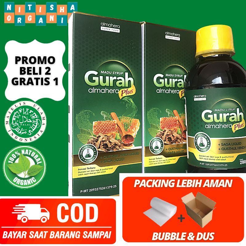 

Madu Gurah Almahera (Pernapasan) Free Kardus dan bubble wrap