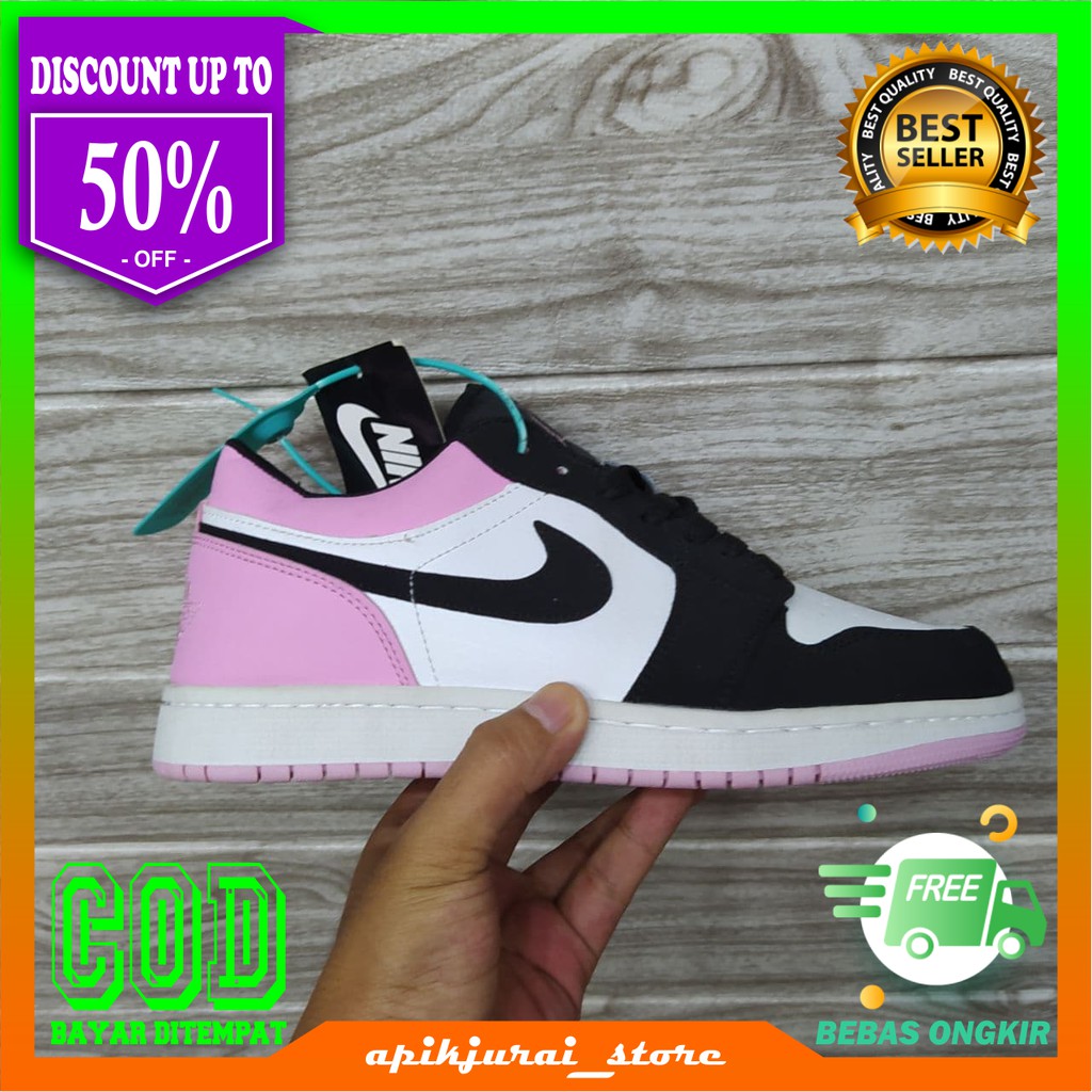 SEPATU WANITA AIR JORDAN 1 LOW BLACK PINK TERMURAH KWALITAS IMPORT