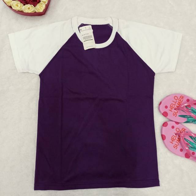 Kaos Raglan Dasar Warna Ungu