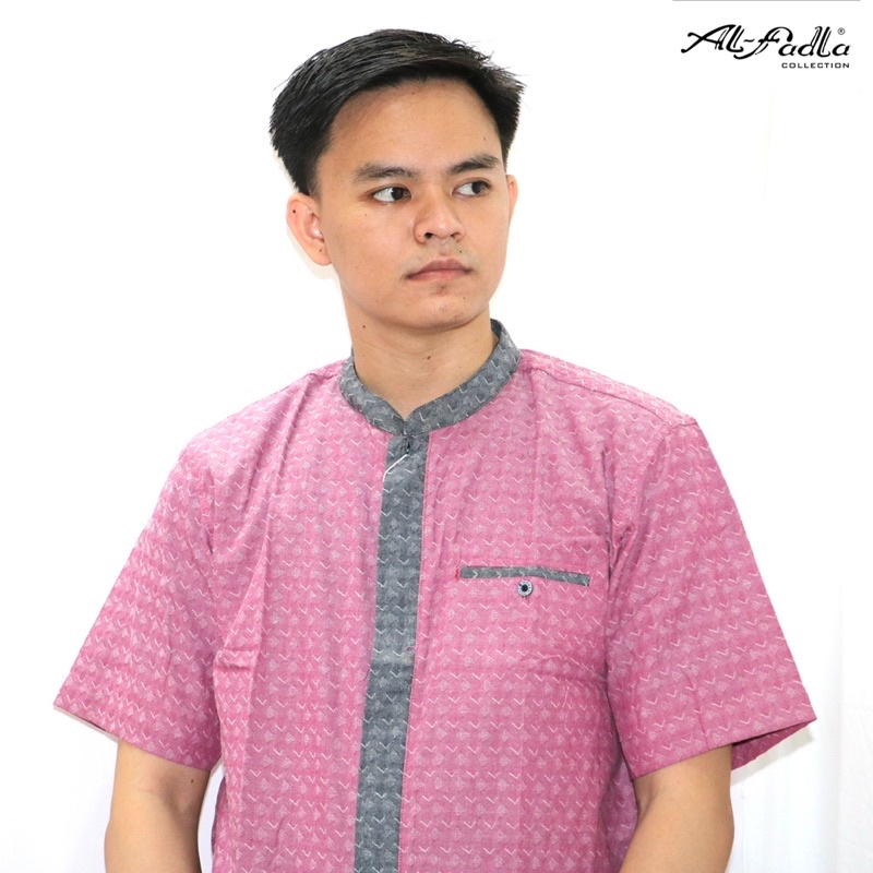 AL FADLA - Baju Koko Casual Pria Lengan Pendek Hara