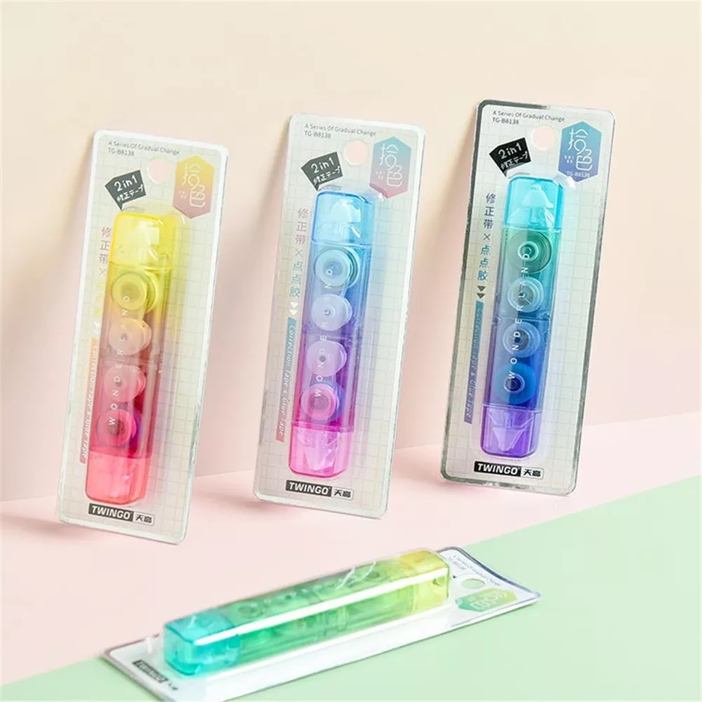 

CORRECTION TAPE TWINGGO 2 IN 1 SET CORRECTION GLUE TAPE TG-B8138 TIPE X KERTAS LUCU FANCY READY COD