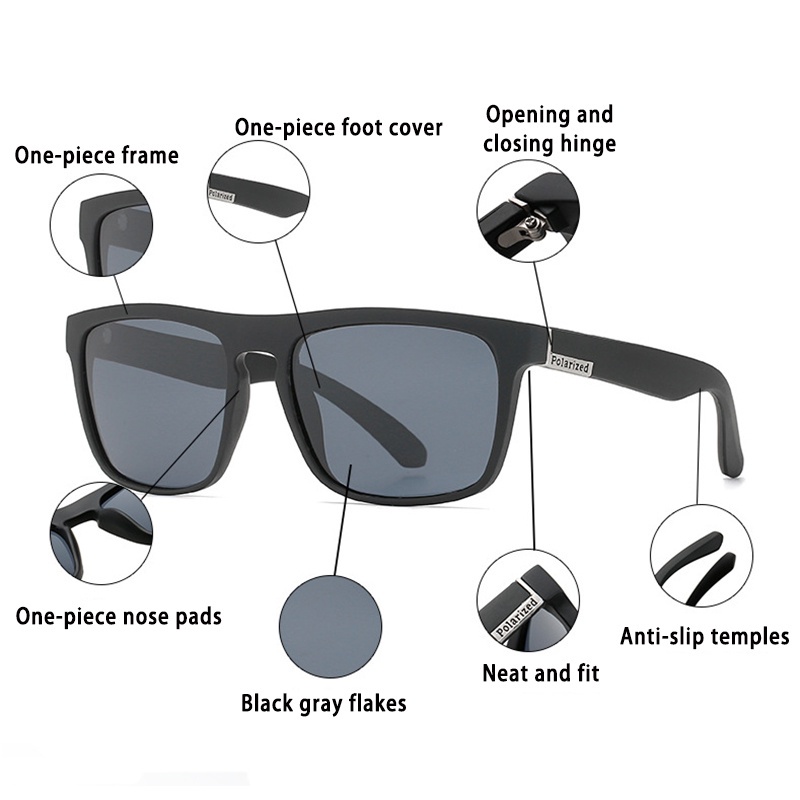 Kacamata Polarized Sports Sunglasses Mengemudi Bentuk bingkai Kacamata Hitam wanita Pria Lensa Polarized Klasik UV400