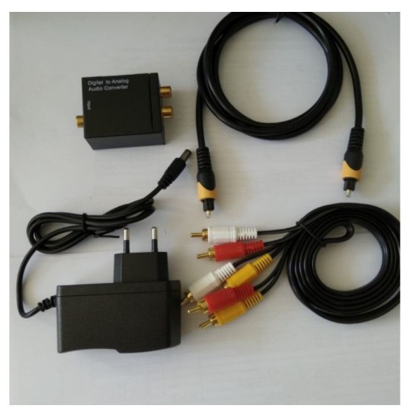 Paket Digital To analog Audio + kabel Optik converter Audio