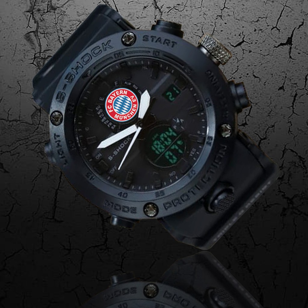 (EXCLUSIVE) Jam Tangan FC BAYERN MUNCHEN Double Time - FullBlack