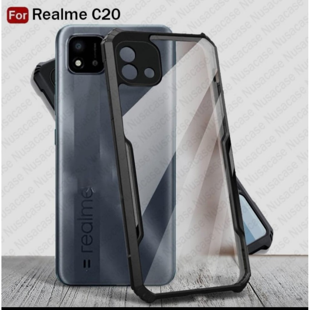 Case Realme C20  Shockproof Armor Transparan - Hardcase Xundd Realme C20