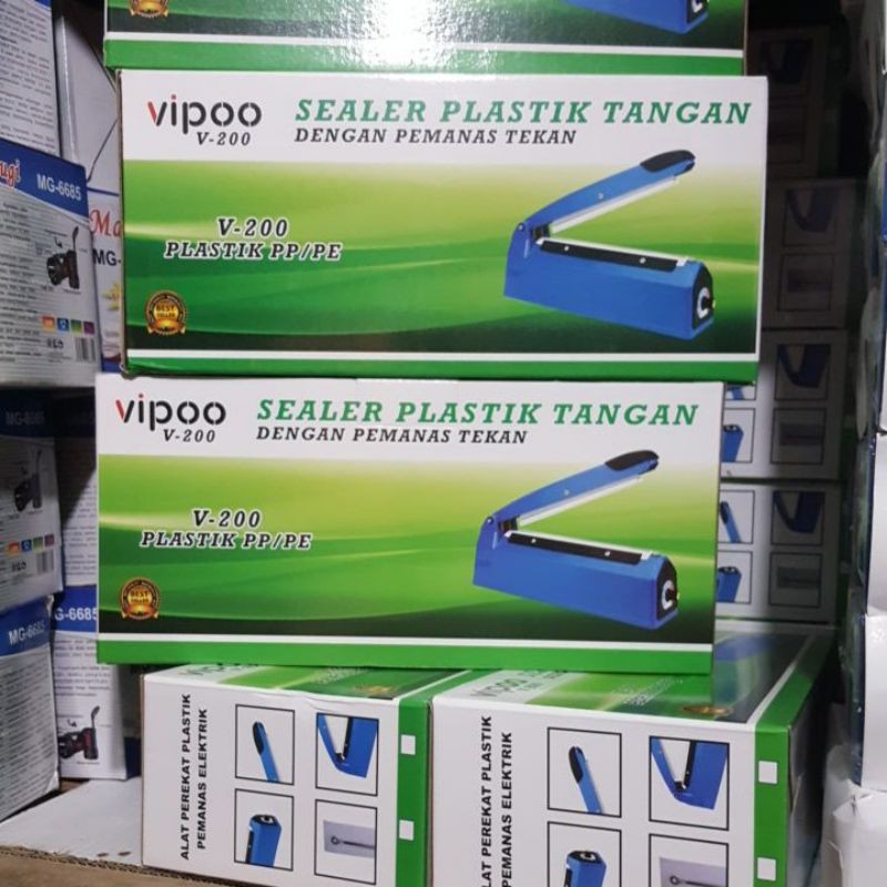 Mesin Press Perekat Plastik/impulse Sealer VIPOO V-200 Ukuran 20cm
