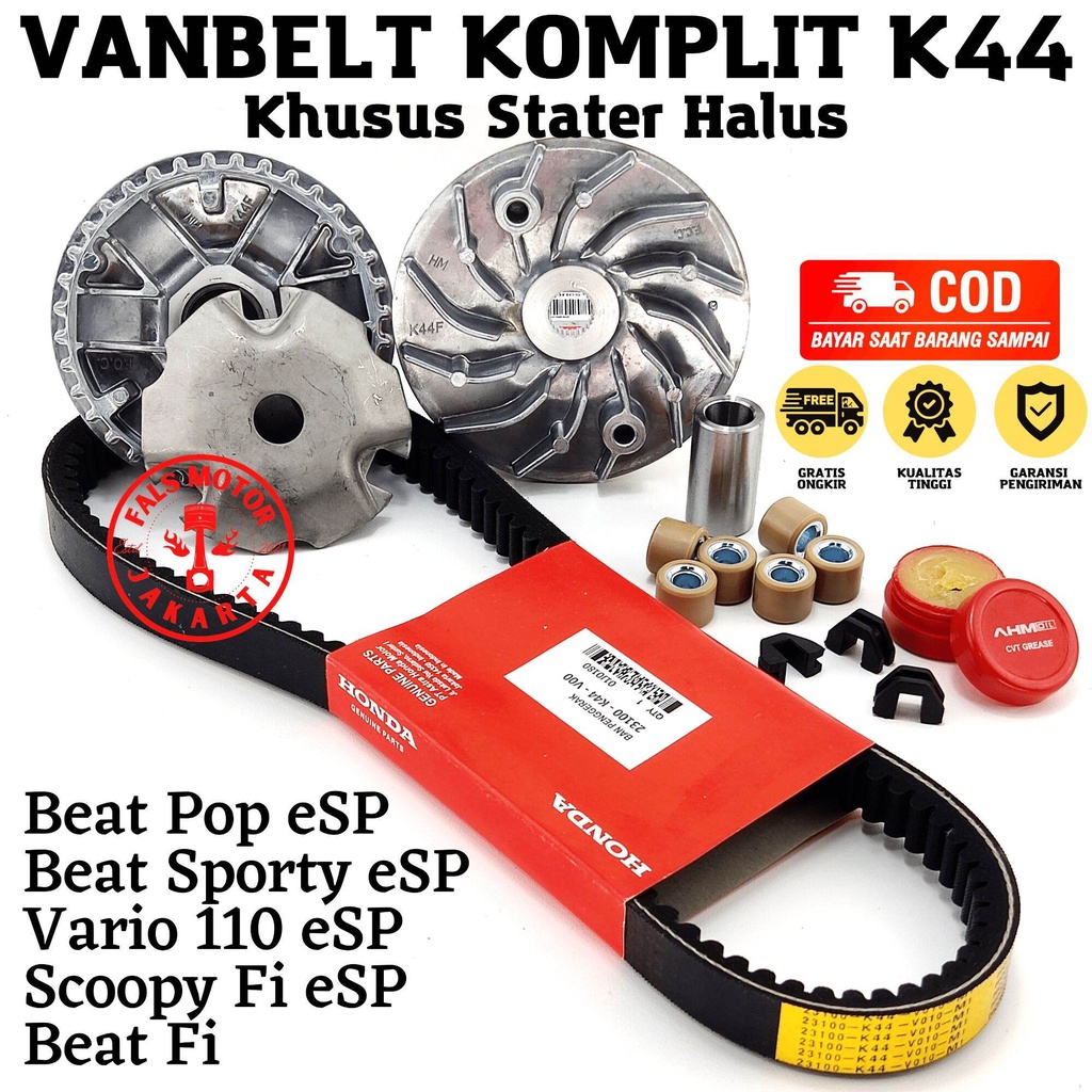 Vanbelt Beat Esp Stater Halus Kode K44 - Vario 110 Fi - Esp - Spacy Fi / Vanbelt Rumah Roller Kipas